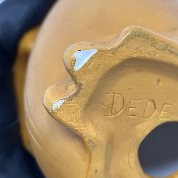 Vintage MODERN ART POTTERY OWL FIGURINE BIG OPEN EYES PAINTED Brown - Picture 14 of 15